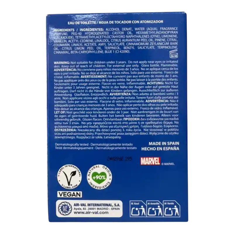 Flacon de l'Eau de Toilette Marvel Captain America 30ml