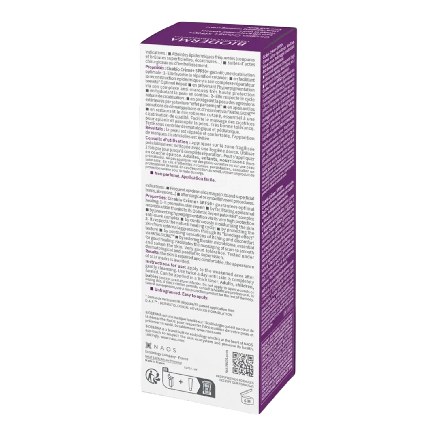 Tube de crème Bioderma Cicabio Crème+ SPF50+