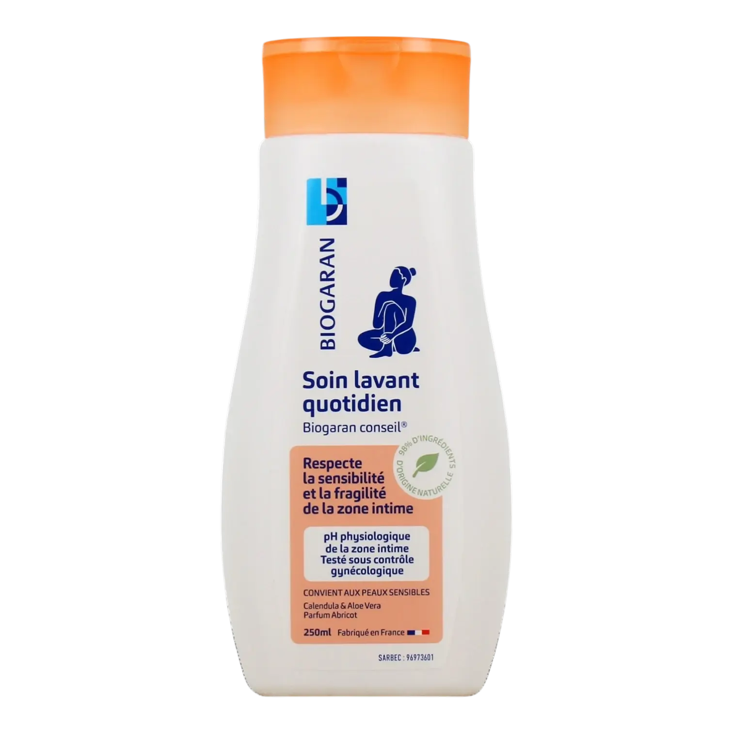 Flacon de Biogaran Soin Lavant Intime Quotidien 250ml