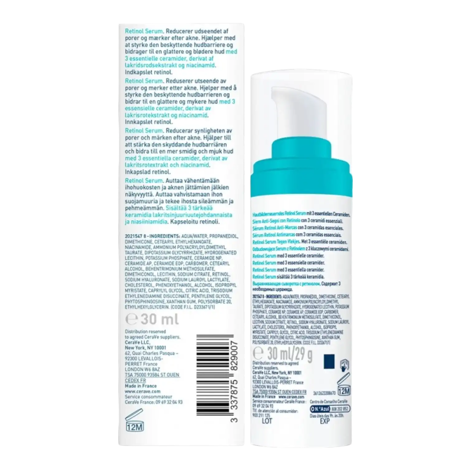 Flacon pompe du Sérum Rétinol Anti-Marques CeraVe