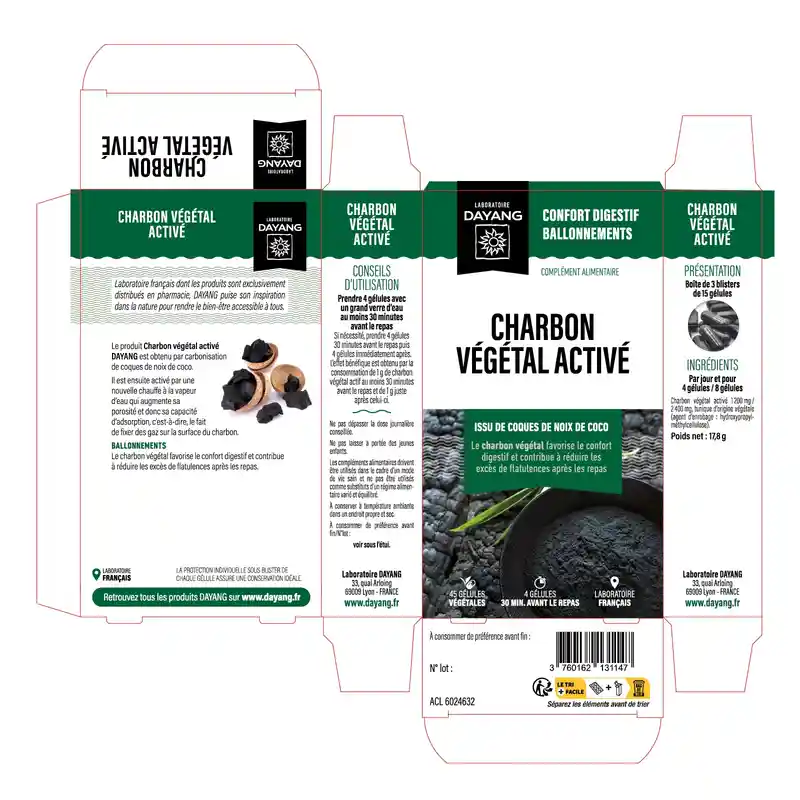 Boîte de DAYANG Charbon Végétal Activé