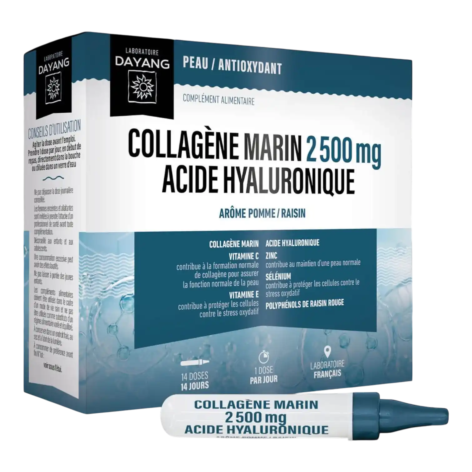 Boîte de DAYANG Collagène Marin 2500 mg + Acide Hyaluronique