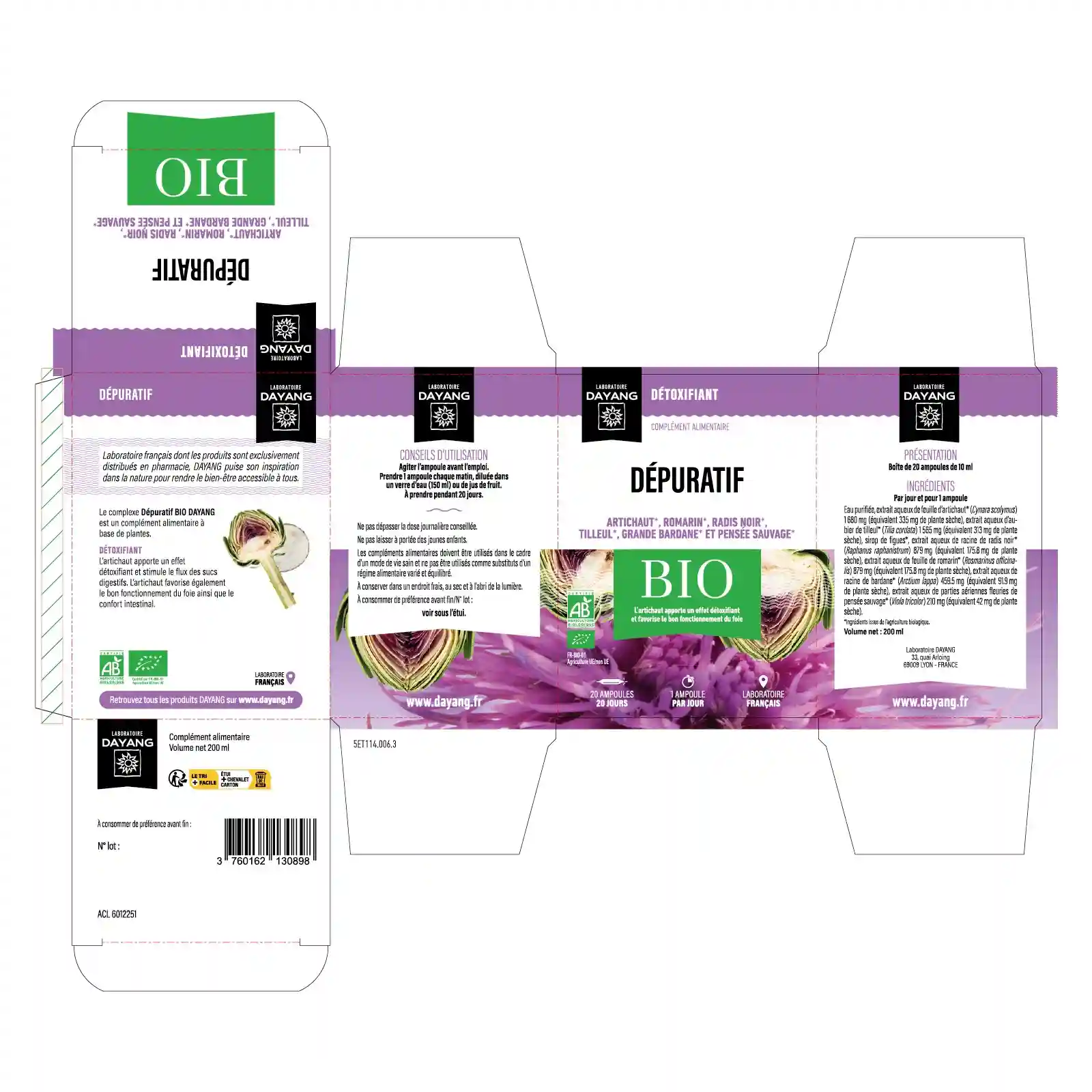 Boîte de DAYANG Dépuratif Bio 20 ampoules