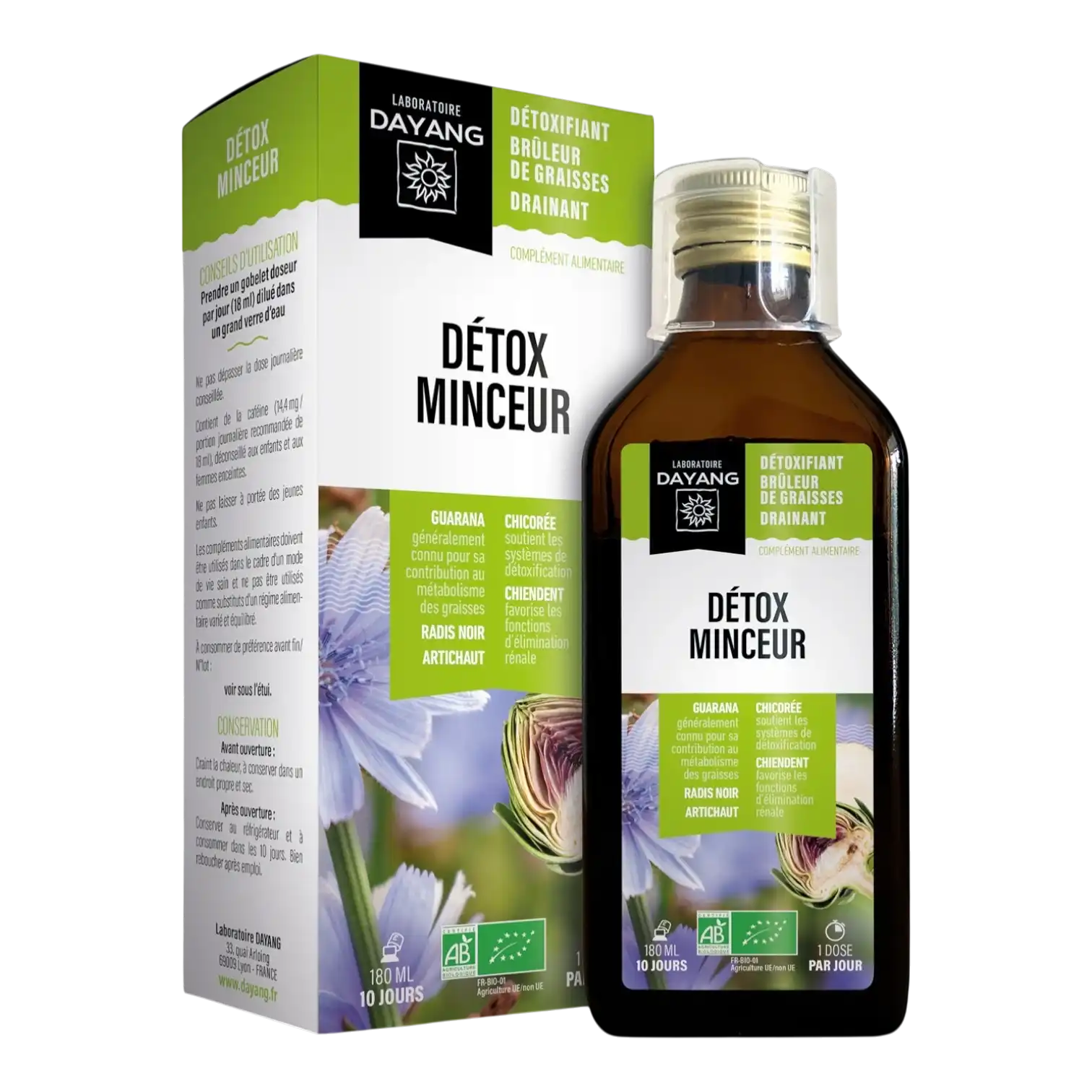 Flacon de DAYANG Détox Minceur BIO 180ml