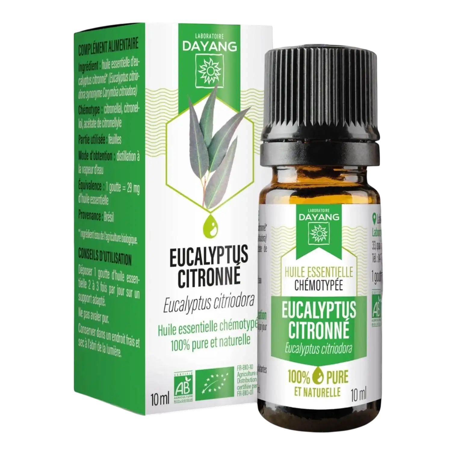 Flacon d'Huile Essentielle DAYANG Eucalyptus Citronné Bio