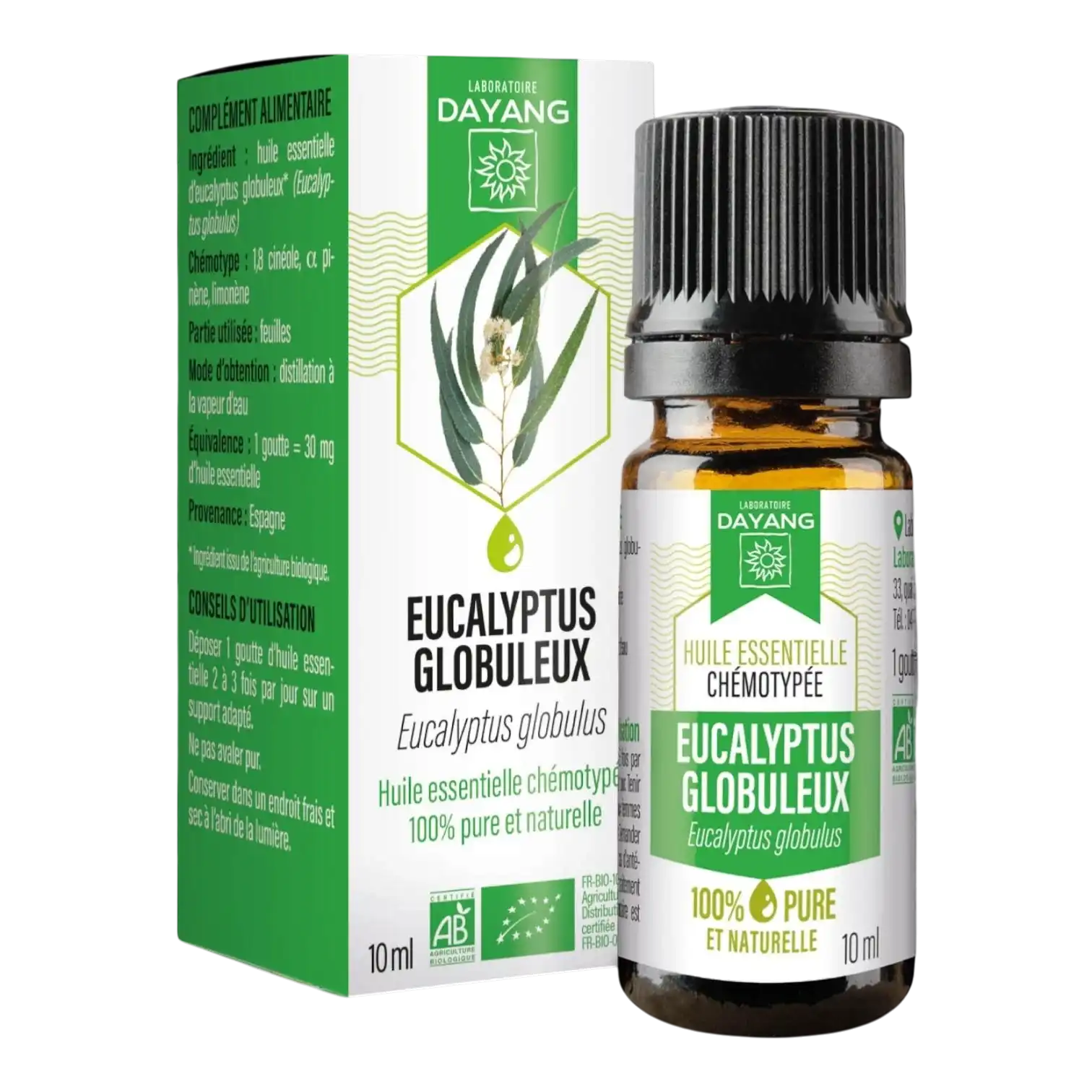 Flacon d'Huile Essentielle Eucalyptus Globuleux Bio DAYANG