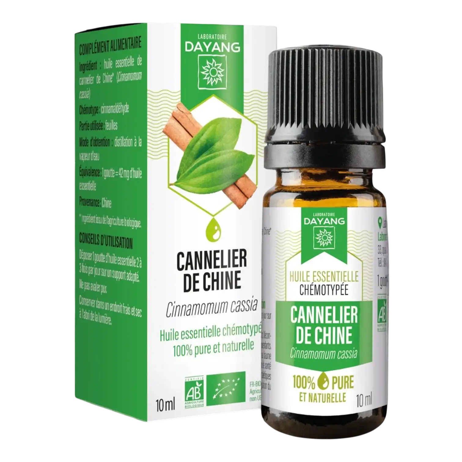 Flacon d'Huile Essentielle de Cannelier de Chine BIO DAYANG