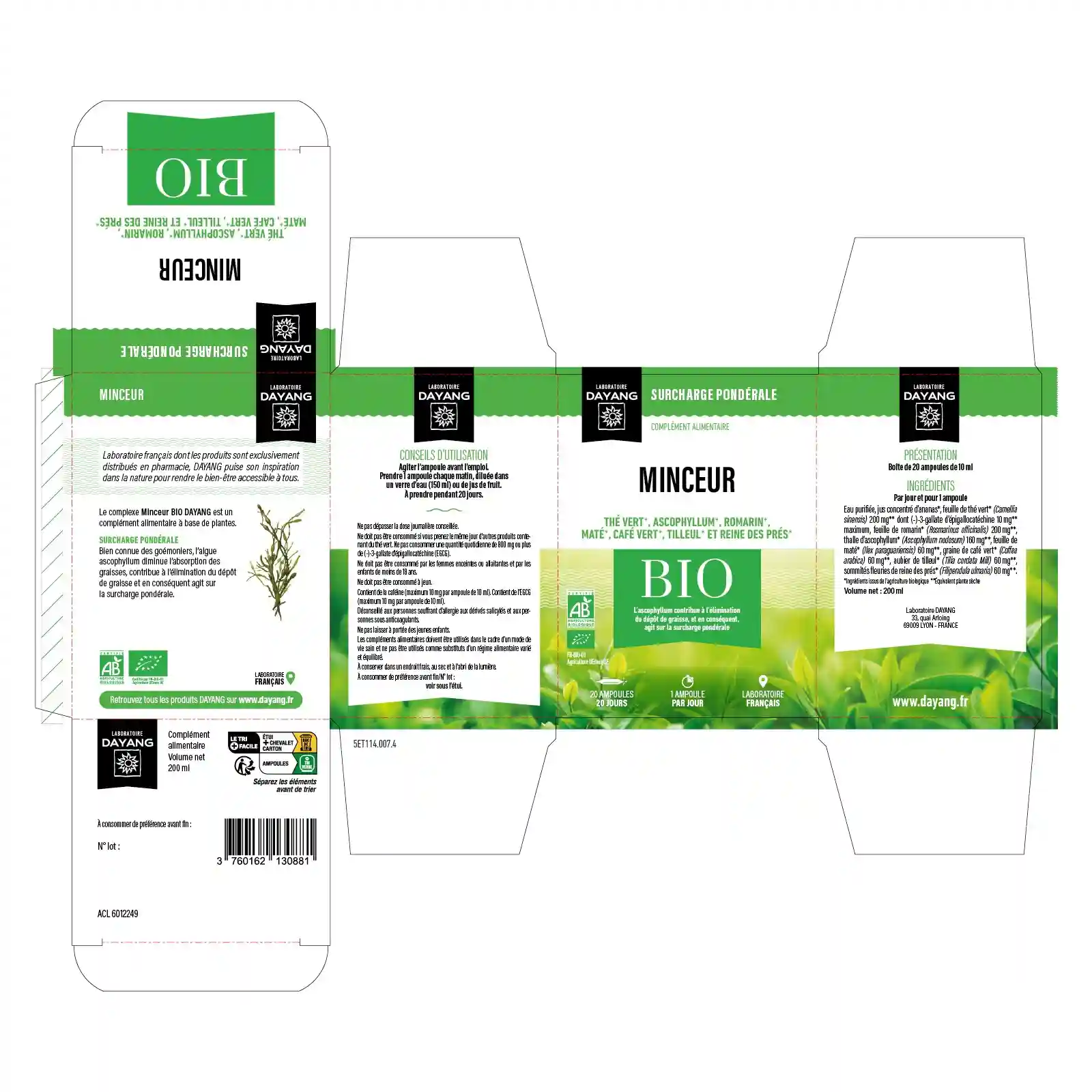 Boîte de DAYANG Minceur Bio 20 ampoules