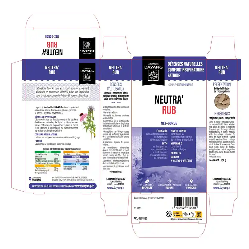 Boîte de DAYANG Neutra'Rub Nez-Gorge