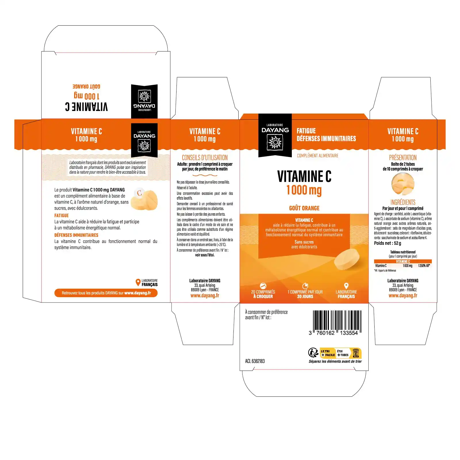 Boîte de DAYANG Vitamine C 1000mg