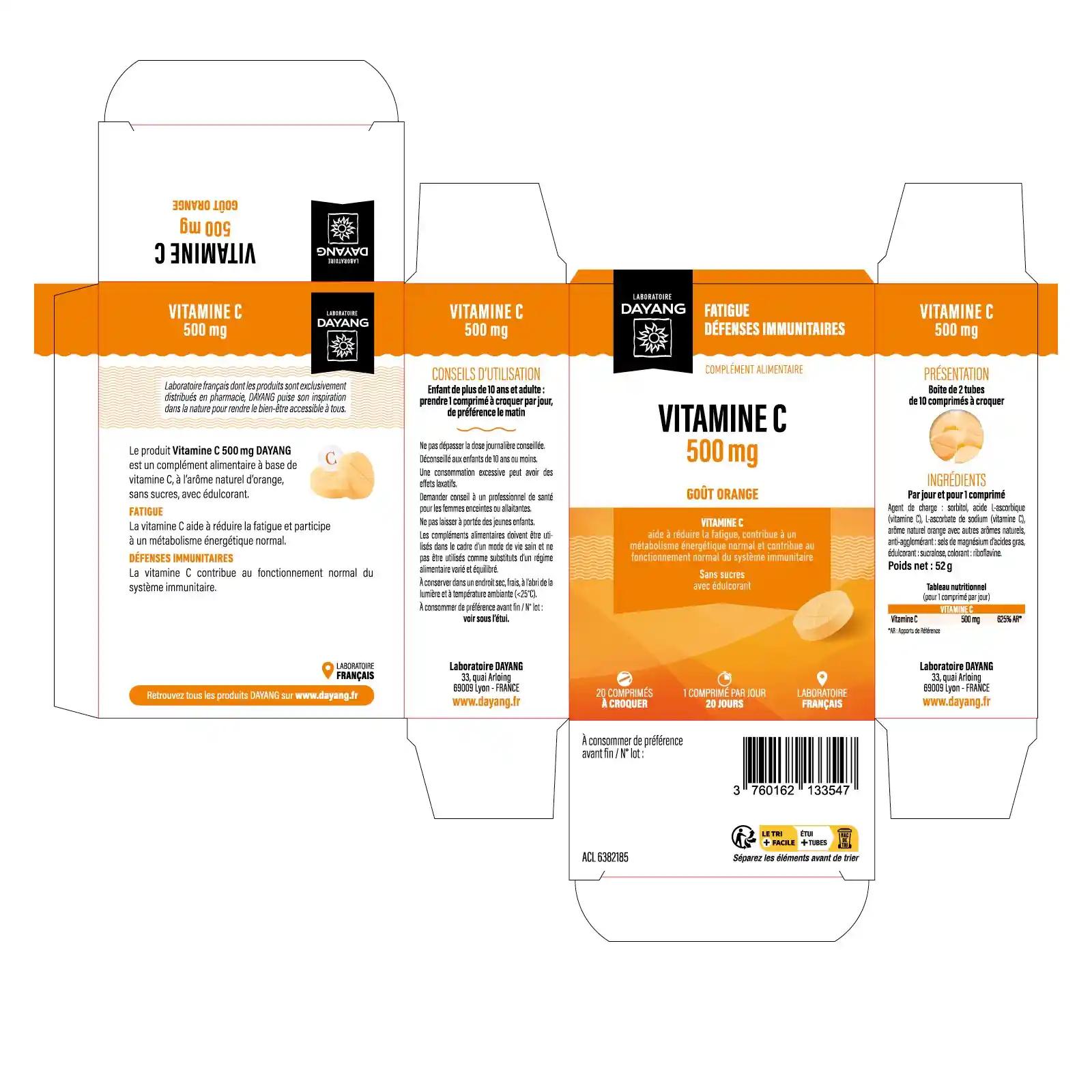 Boîte de DAYANG Vitamine C 500mg