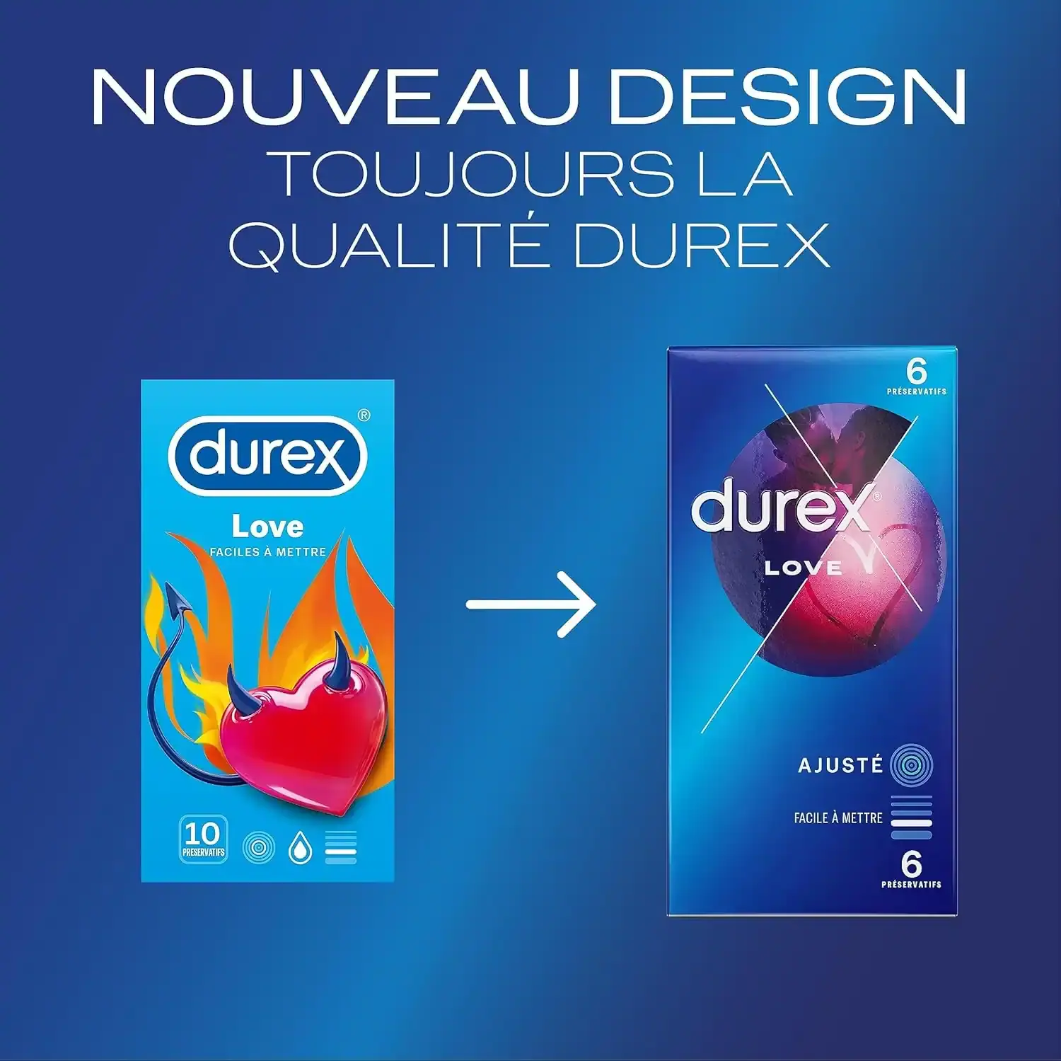 Boîte de 6 préservatifs Durex Love