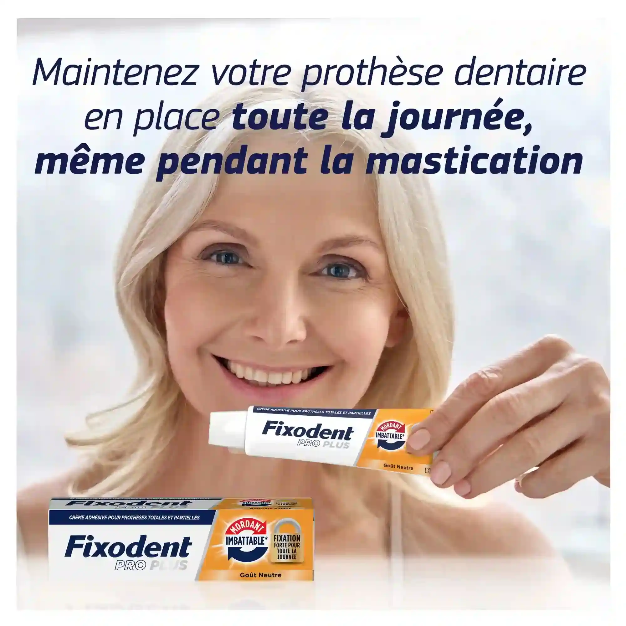 Tube de Fixodent Pro Plus Crème Adhésive Fixation Forte