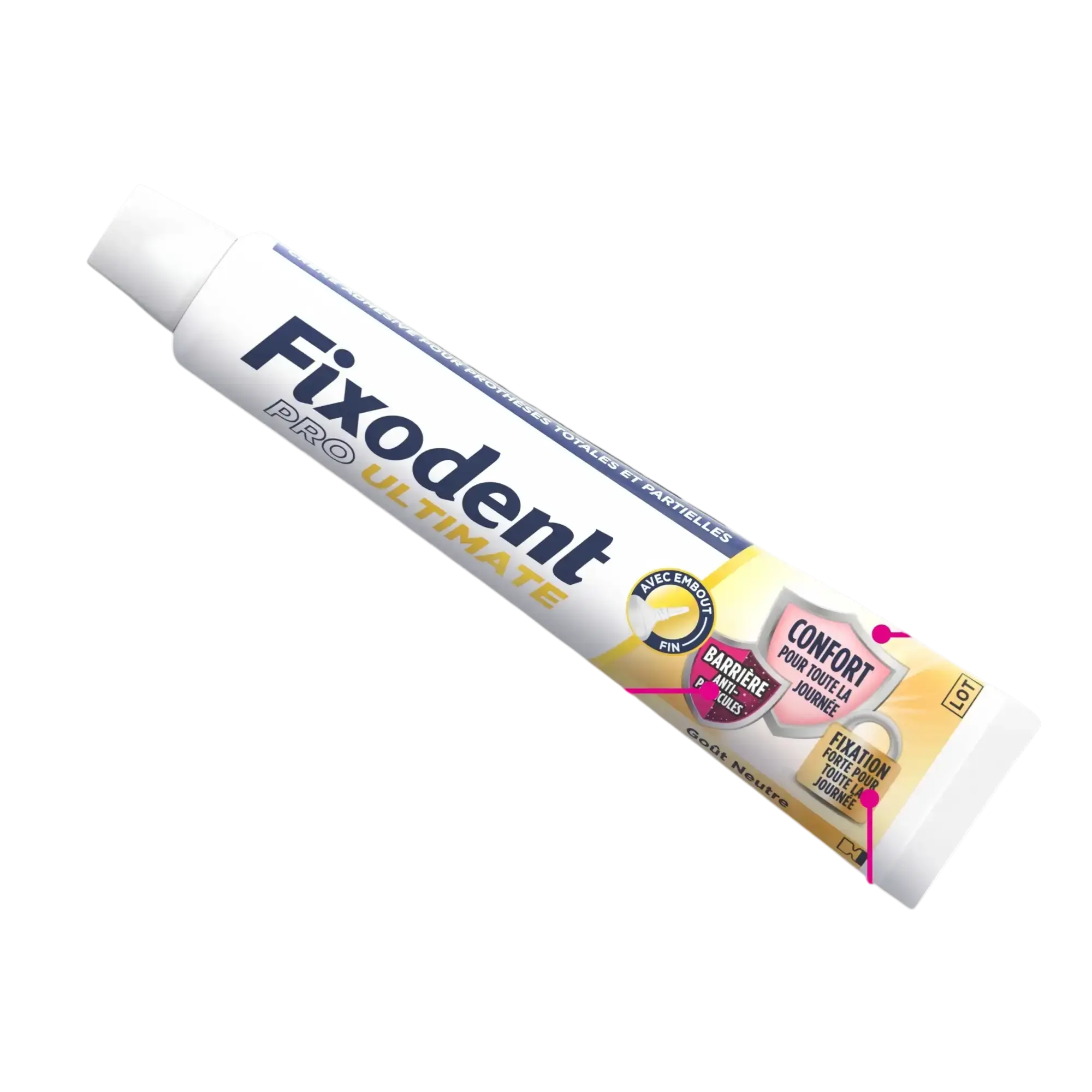 Tube de Fixodent Pro Ultimate Crème Adhésive Goût Neutre 57g