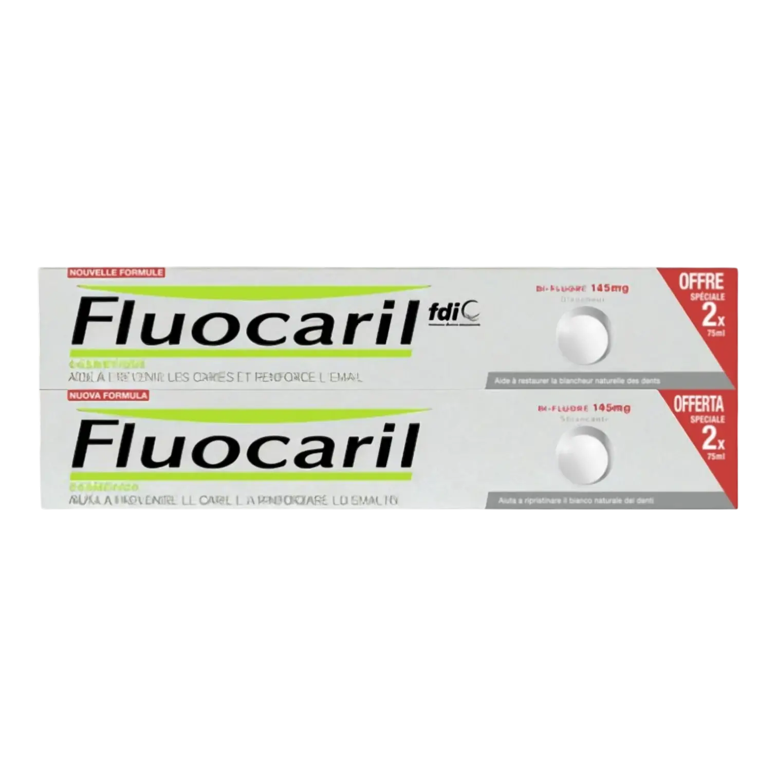 Lot de 2 dentifrices Fluocaril Bi-Fluoré 250mg Menthe