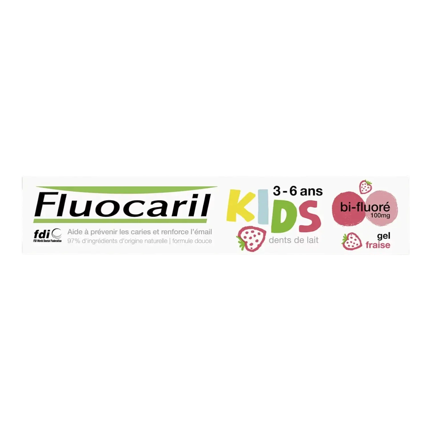 Tube de dentifrice Fluocaril Kids 3-6 ans goût fraise