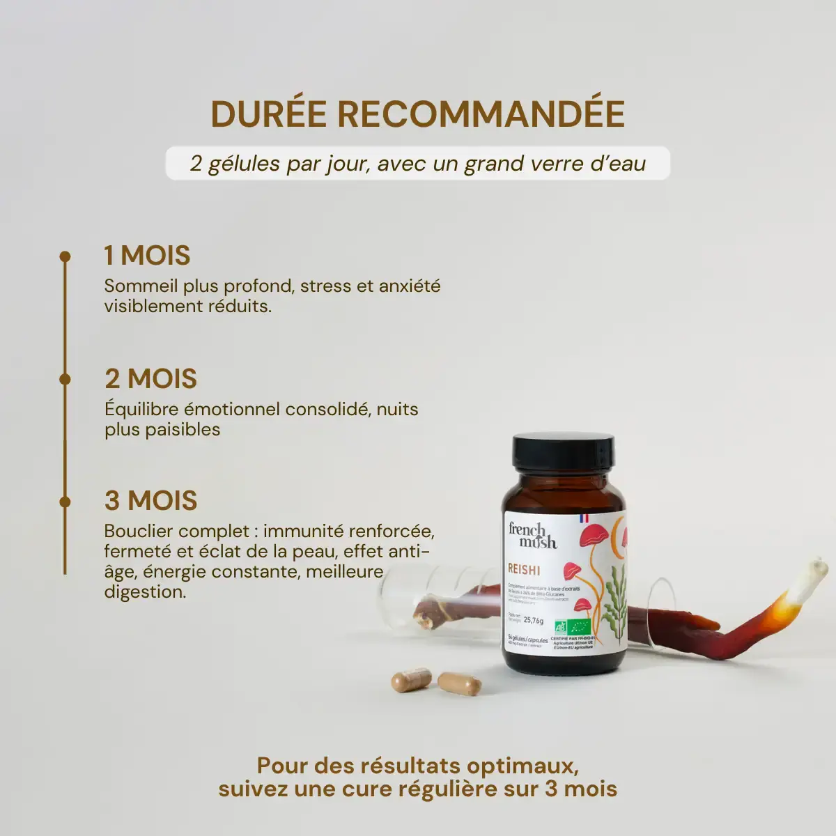 Pilulier French Mush Le Reishi Bio 56 gélules