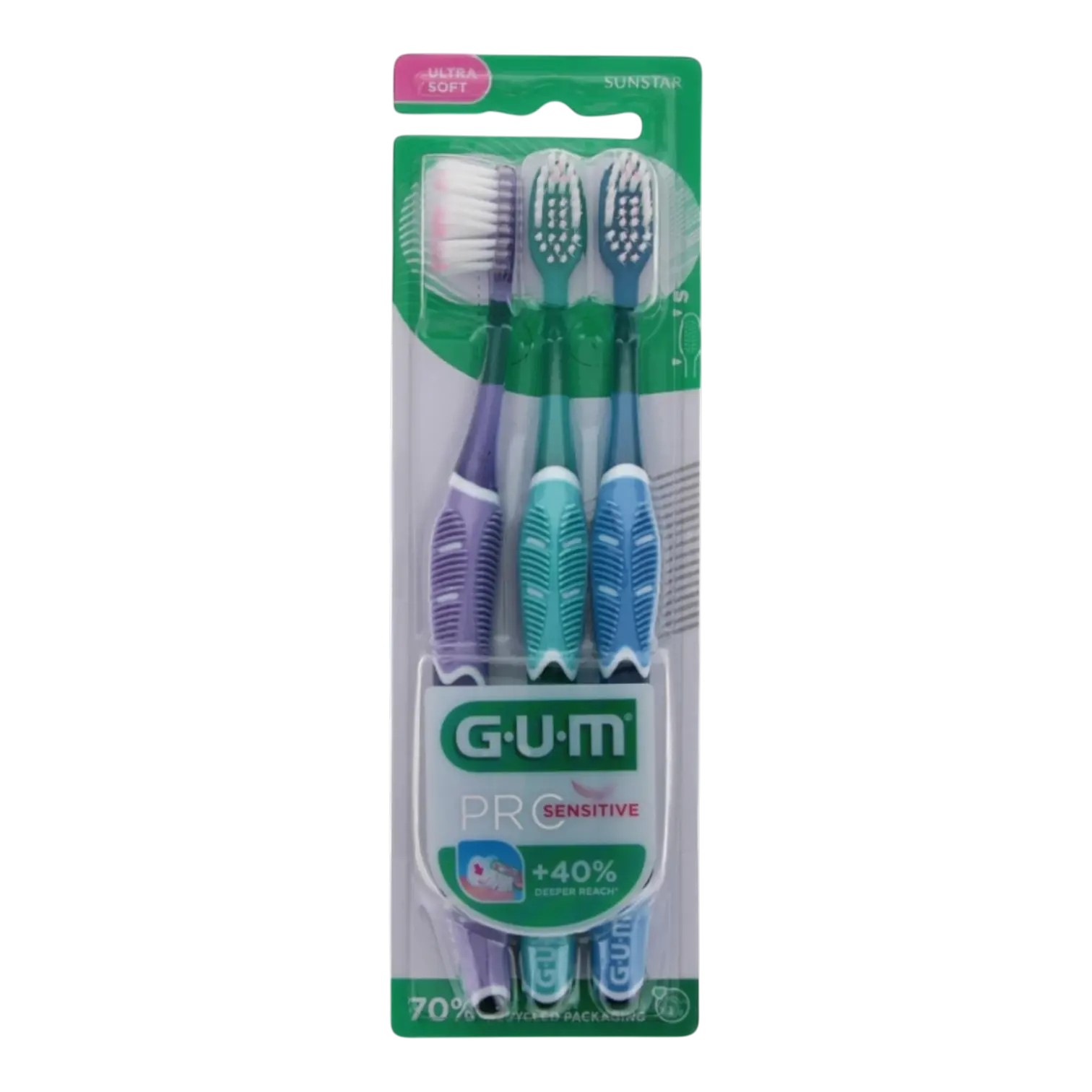 GUM Brosse à Dents Pro Sensitive 510 Trio Pack