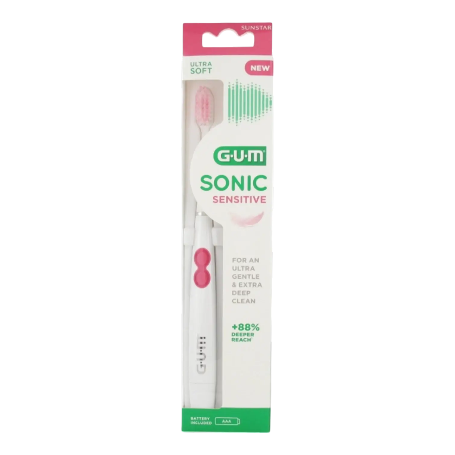 Brosse à dents GUM Sonic Sensitive 4101 avec ses accessoires