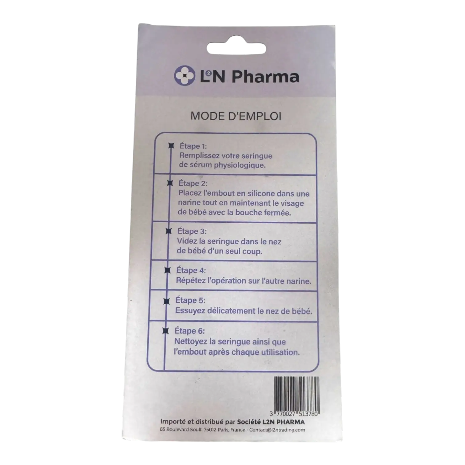 Seringues mouche bébé L2N avec embout en silicone