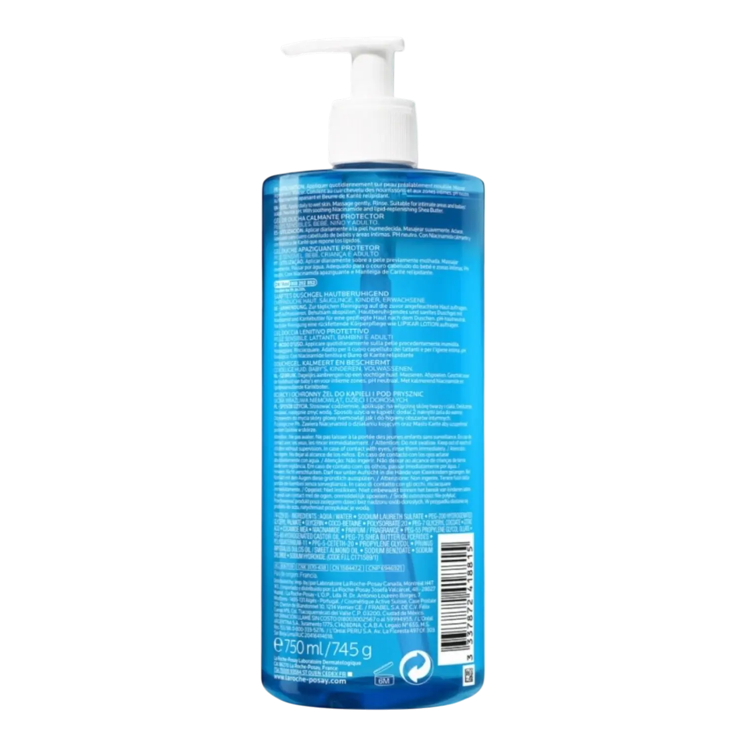 Flacon pompe La Roche-Posay Lipikar Gel Lavant 750ml