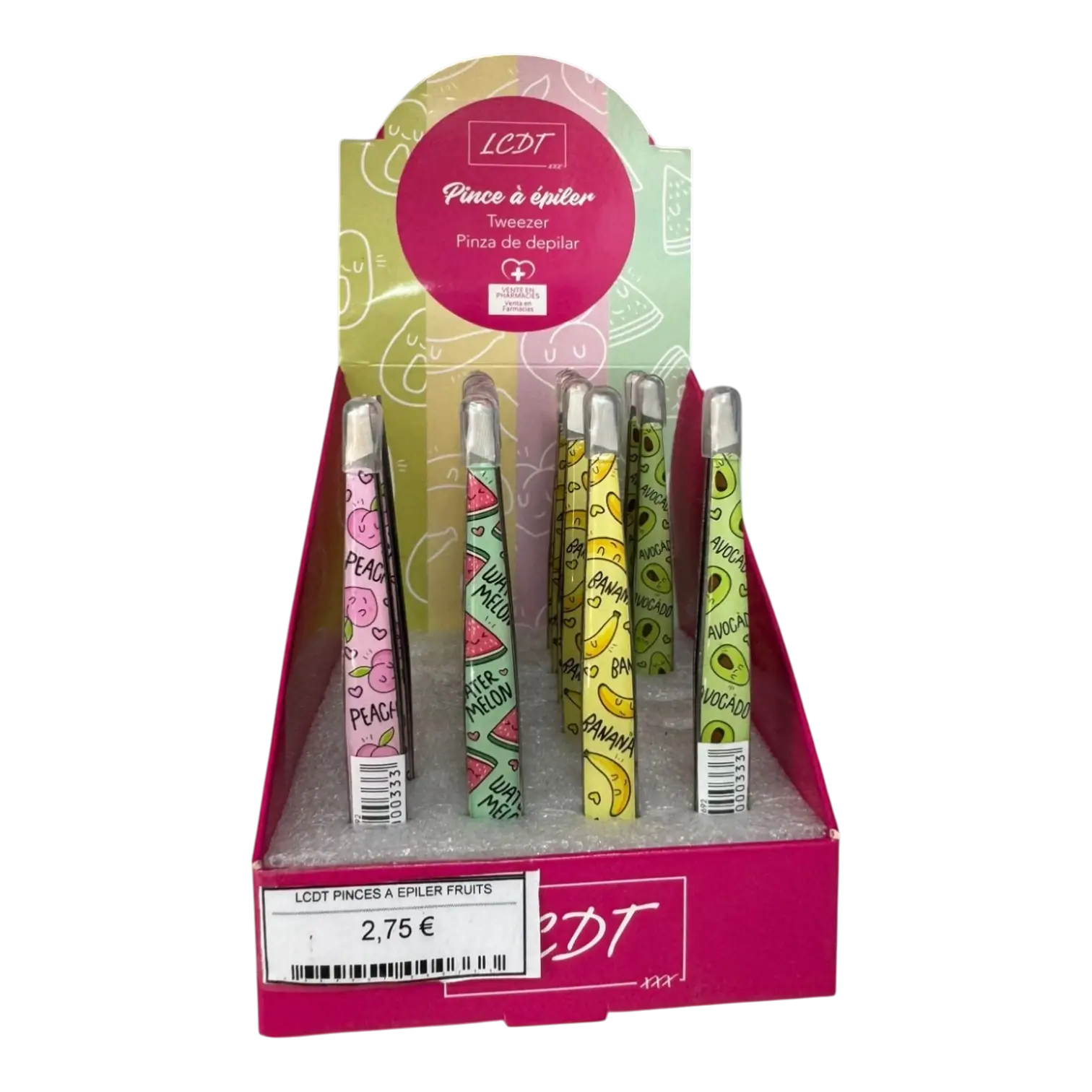 LCDT Pince à Épiler Motif Fruits avec Mors en Biais