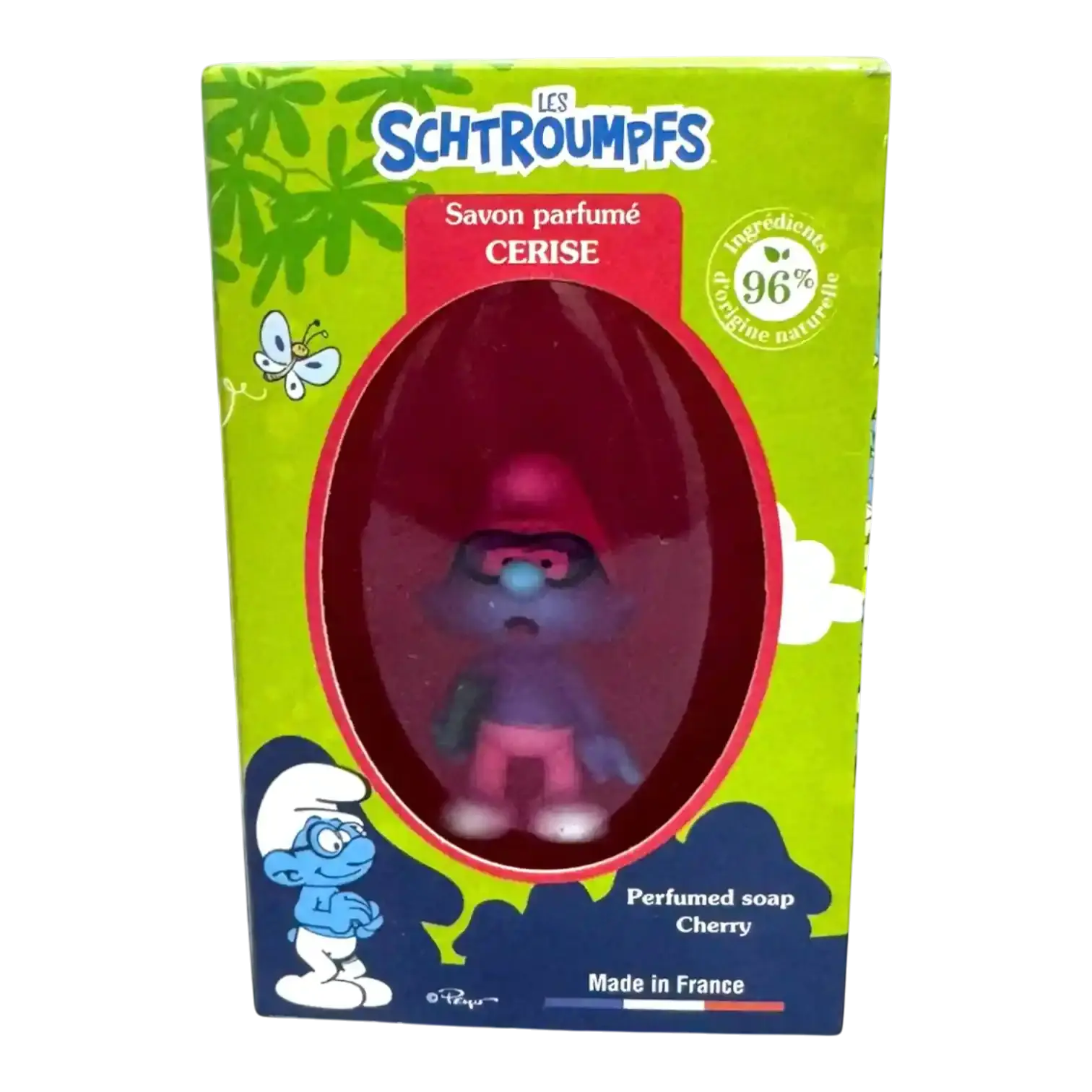 Savon Le Comptoir du Bain avec une figurine Schtroumpf