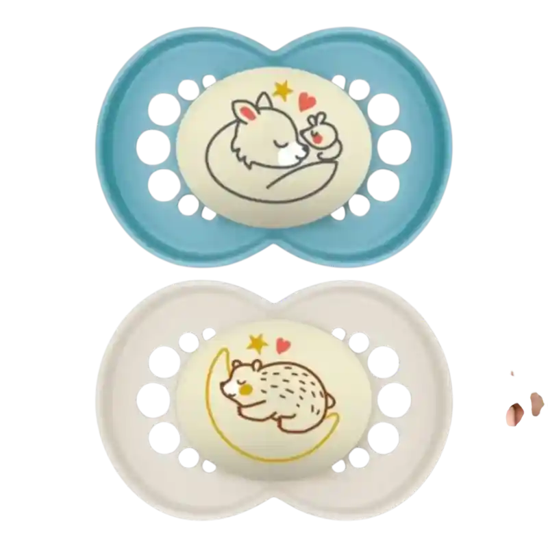 Lot de 2 sucettes MAM Original Nuit 6 Mois et + Renard et Ours