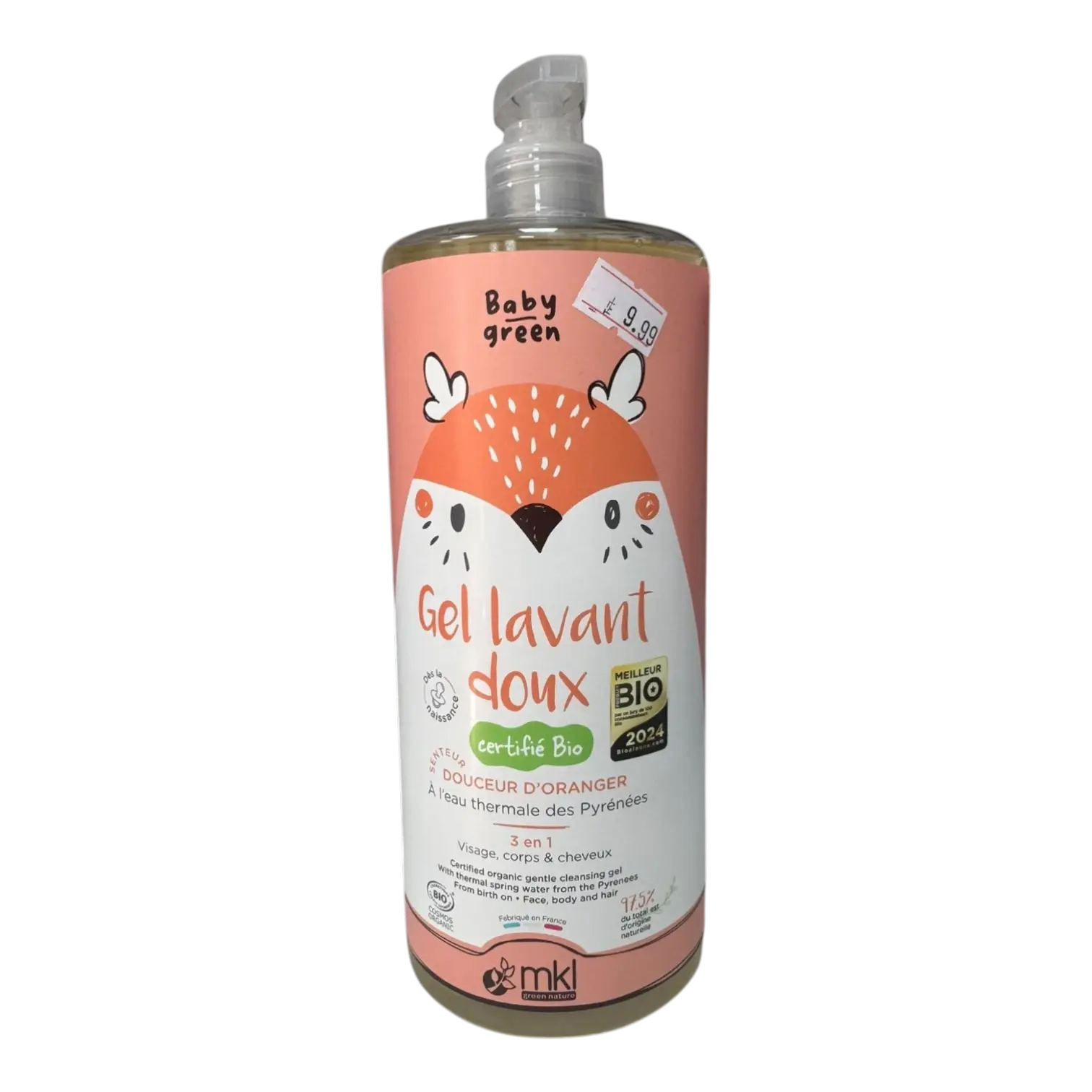 Flacon de MKL GREEN NATURE Baby Green Gel Lavant Doux Bio