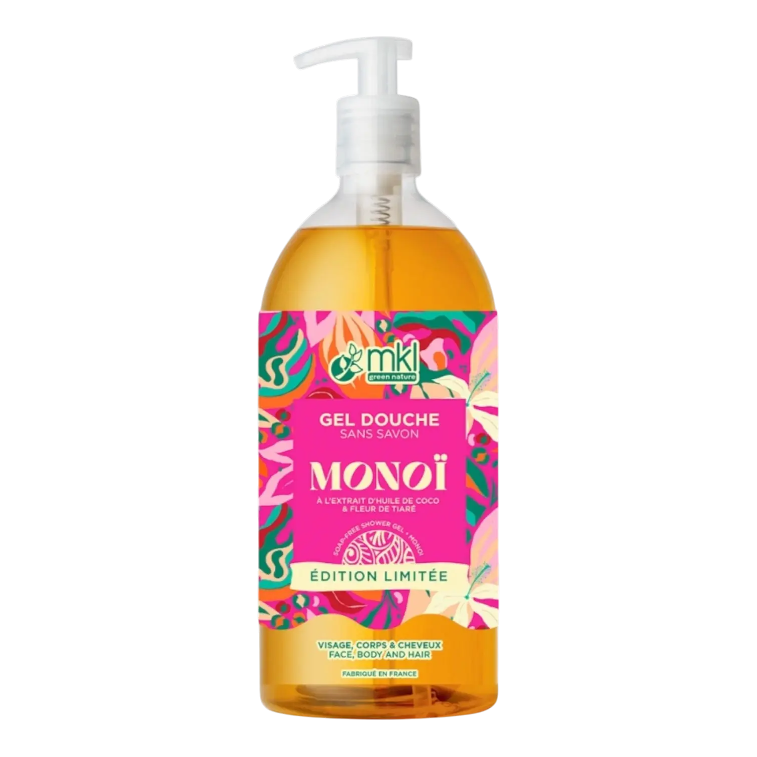 Flacon-pompe du Gel Douche sans Savon Monoï MKL Green Nature
