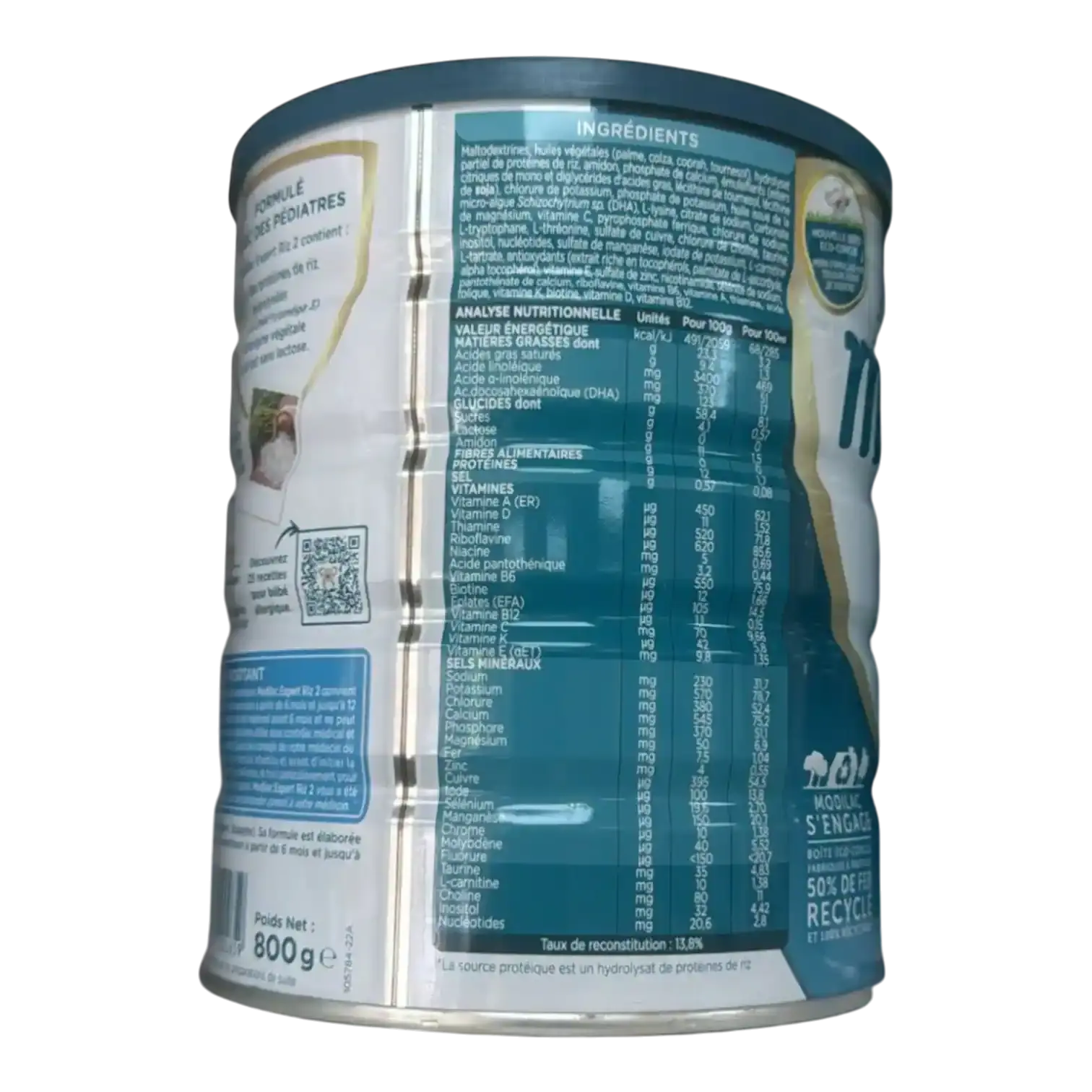 Boîte de lait Modilac Riz Lait 2ème âge 800g