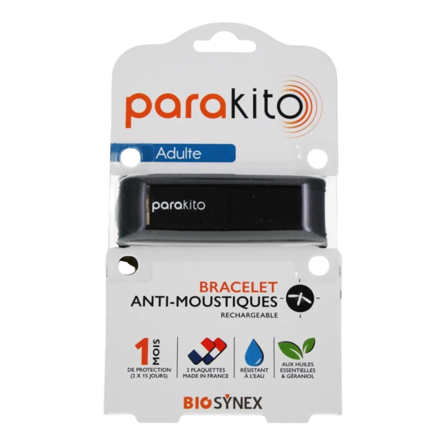 Bracelet Anti-Moustiques Rechargeable Parakito Noir