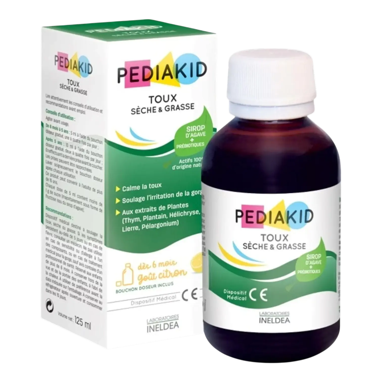 Flacon de PEDIAKID Sirop Toux Sèche et Grasse