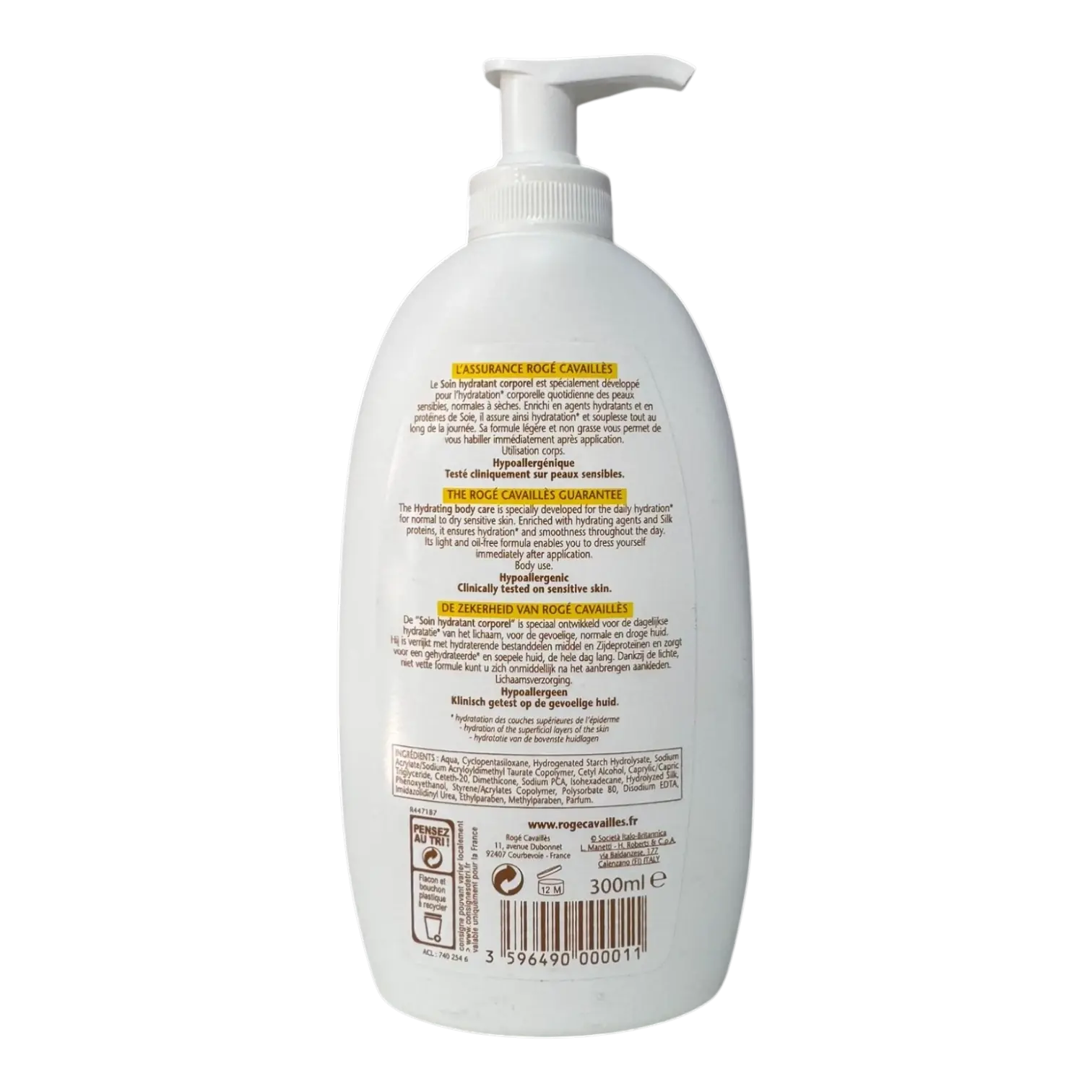 Flacon du Soin Hydratant Corporel Rogé Cavaillès 300ml