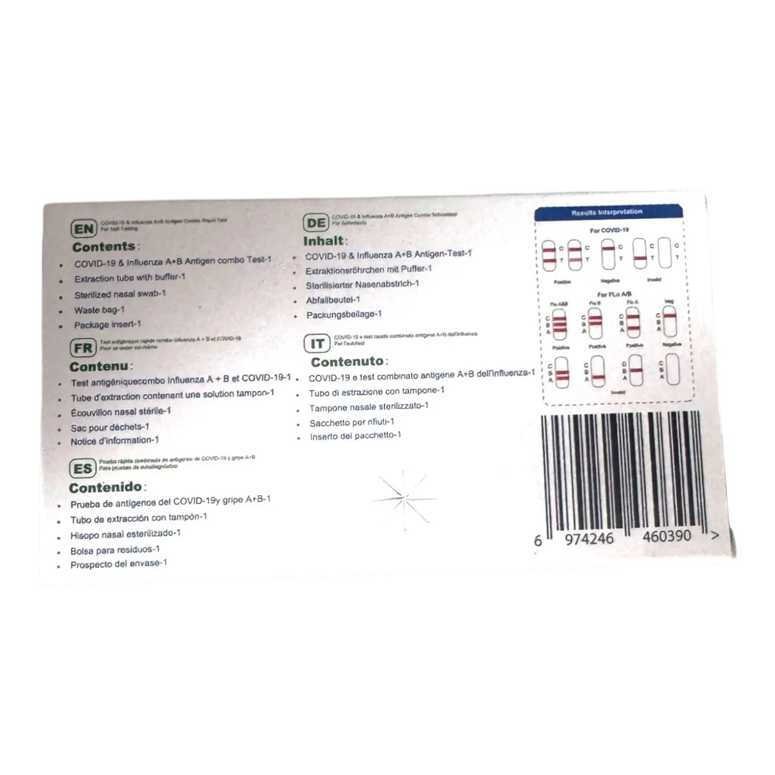 Boîte du Test Antigénique 2 en 1 Grippe et COVID-19 SAFECARE