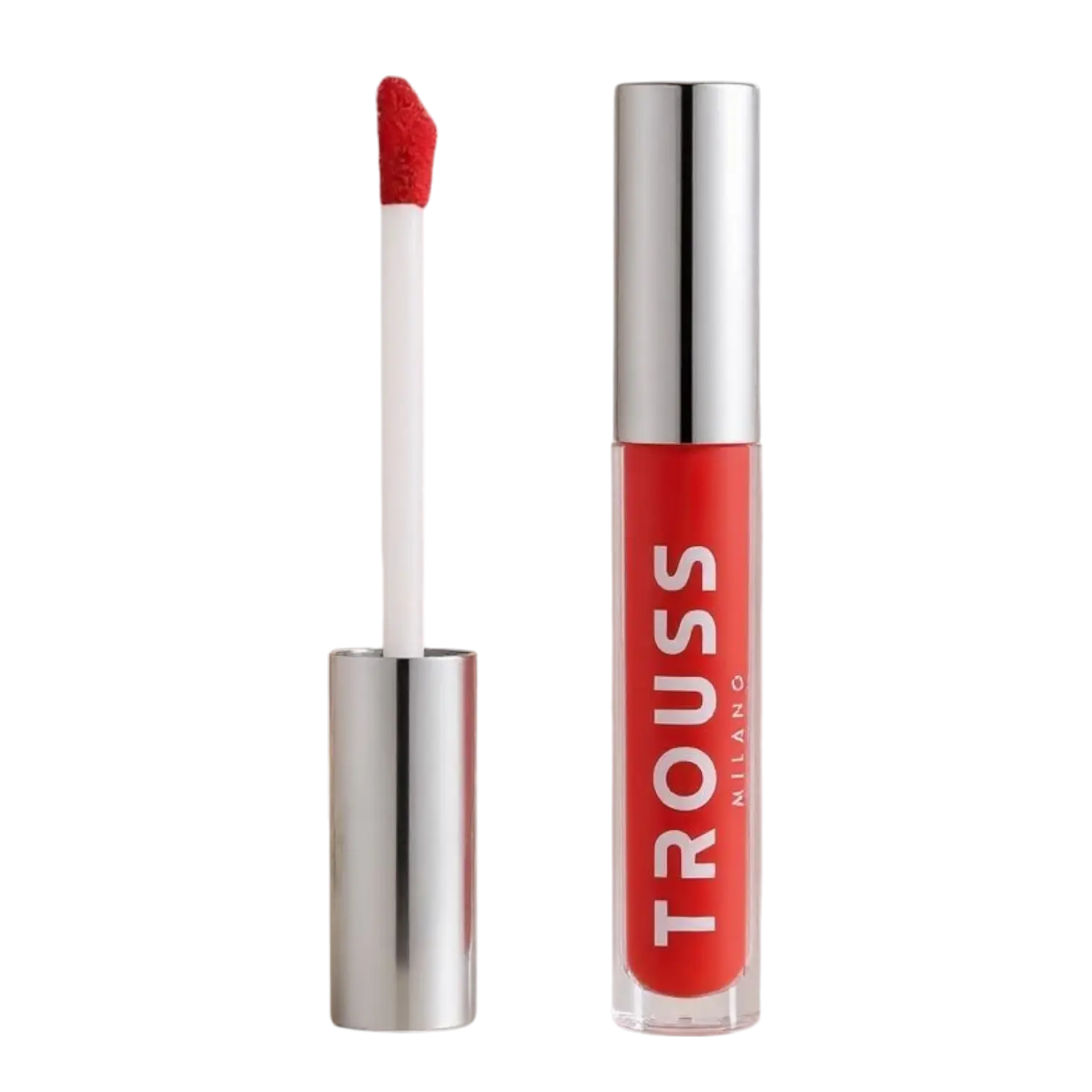 Applicateur et flacon du Rouge à Lèvres Liquide TROUSS Rouge Milano