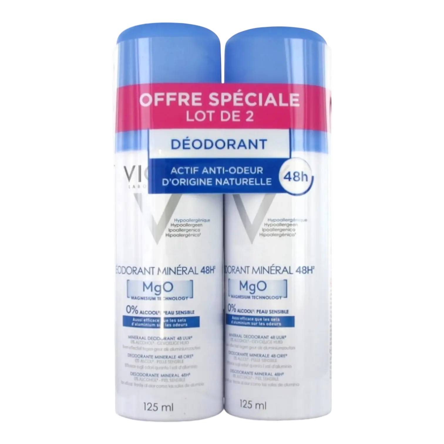 Lot de 2 déodorants Minéral 48H Vichy